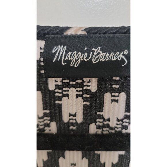 Vintage Maggie Barnes Womens Plus Size V-Neck Tunic Top Black & White Ikat Print - Picture 6 of 8